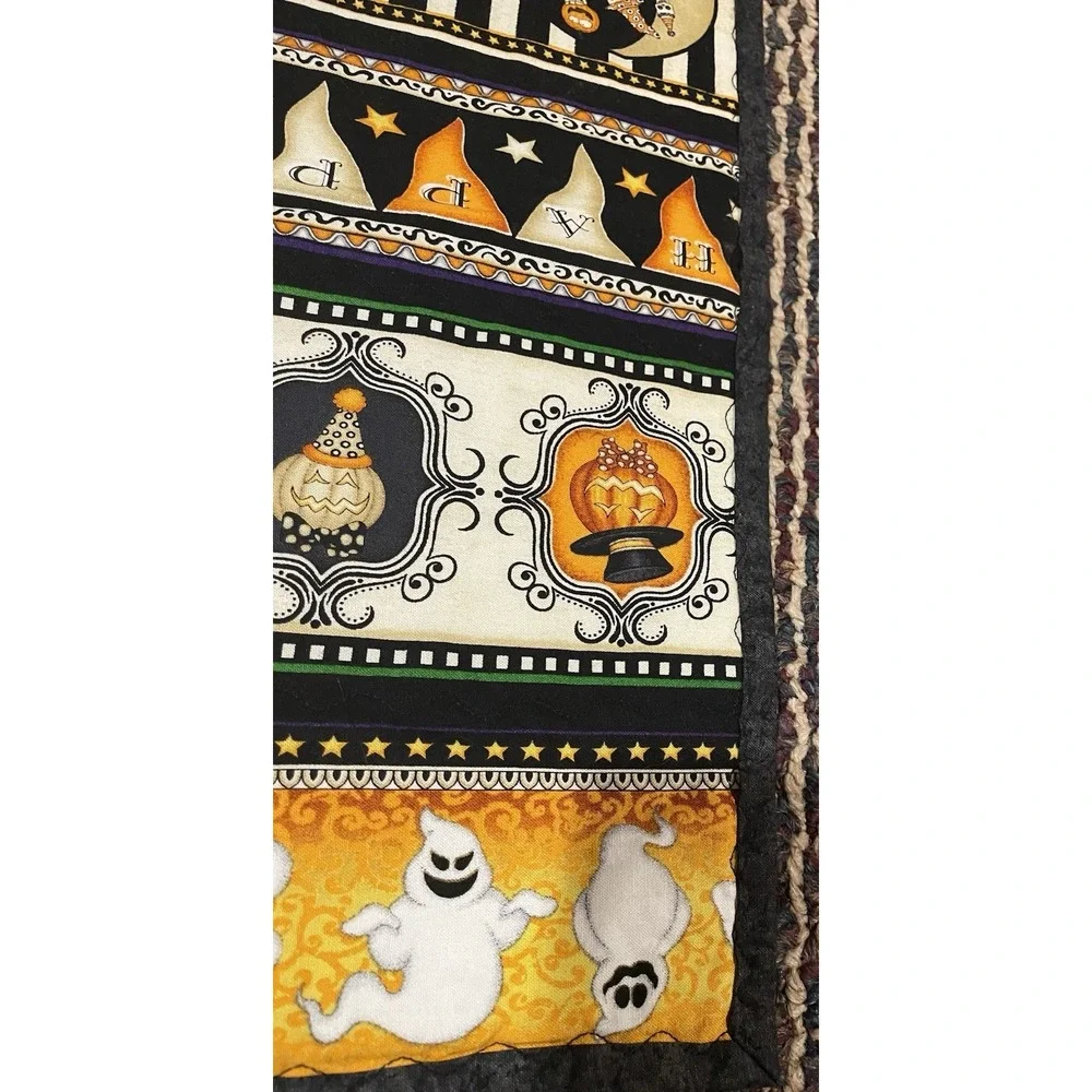 Handmade Halloween Table Runner Reversible Skeleton Pumpkin Ghosts 13